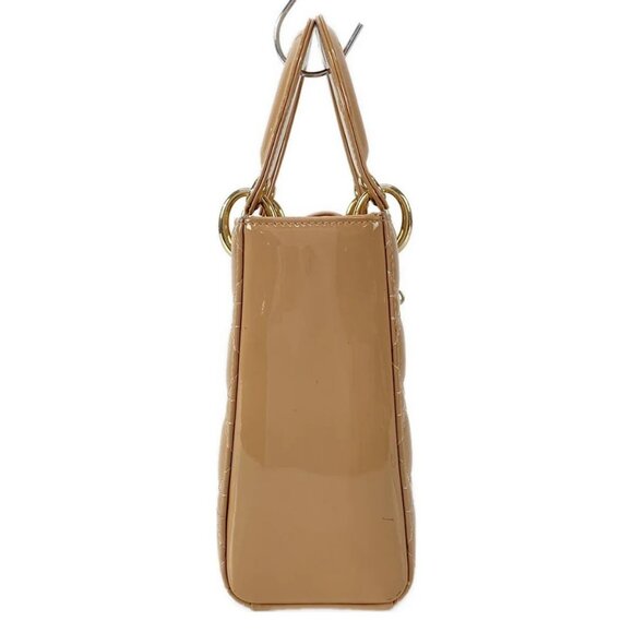 Auth DIOR/ChristianDior Lady Dior Small M0531OWCB_49PU Pink Beige Patent Leather - Picture 4 of 16